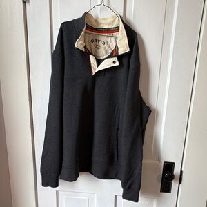 Orvis‎ Men's Charcoal 1/4 Zip-Up Sweater